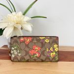 Coach NWT Slim Zip Wallet In Signature Canvas With Floral Print Photo 0