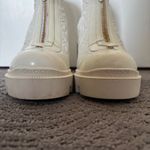 Gucci  Trip Zip Front Combat Boots White Rhombus GG Quilted Block Heel Size 37.5 Photo 4