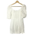 AQUA  White Puff Sleeve Eyelet Mini Dress S Photo 2