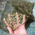 Neiman Marcus Vintage  green leopard print long wrap silk scarf Photo 6