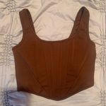 Brown Cropped Corset Top Photo 0
