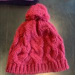Source Unknown Chunky Cable Knit Beanie with Pom-Pom - Burgundy Photo 0