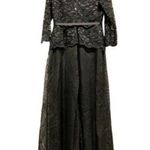 Miss Kim USA Black illusion long gown with lace and sequin upper NWOT SIZE LARGE Photo 8