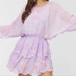 Love Shack Fancy  x Free People Bridgely
Lilac Purple Embroidered Chiffon Mini Photo 1