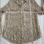 Chico's Chico’s Women’s Button Down Long Sleeve Dress Shirt Golden Print All over Sz 1 Photo 13