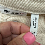 Weekday  Cream Wide Leg Pants High Waisted Minimalist Size 28 Photo 8