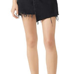 AGOLDE Criss Cross Denim Skirt Miniskirt Crossover Wrap Mini Black 28 Photo 0