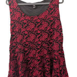 Torrid  Plus 2 2X Red Black Lace Peplum Tank Top Sexy Photo 0