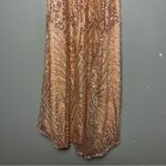 Jump NWT  Apparel Sequin Lace Up Back Spaghetti Strap Formal Gown Champagne Blush Photo 9
