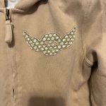 Outlooks beige full zip hoodie jacket with design on front and back in medium Photo 1