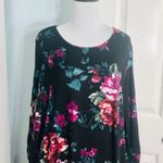 Apt. 9 NWT  Black Floral Long Sleeve Swing Dress with Pockets Size Large Photo 3
