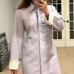 Apparis frida vegan leather mini shirt dress in lilac Purple Size XS Photo 0