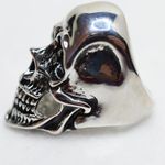 Evbea Smiling Full Skull Stainless Biker Goth Renfest Size 11 Ring Silver Photo 1