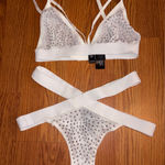Windsor  White Rhinestone Bra Set Photo 0