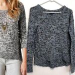 American Eagle  Fireside Marled Sweater Blue Navy Blue Gold Metallic Cotton Small Photo 0