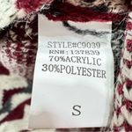 Debut Tan Gray Burgundy Aztec Geo Print Open Front Long Cardigan by Size Small Photo 8