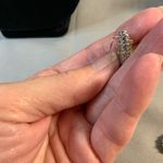 Jewelry set of Necklace, Earrings and ring (SZ 9) Silvertone Yellow/Green stone Silver Photo 11