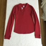 Gap Vintage NWT Y2K Split-Neck Long Sleeve Split Neck Tee Red Cotton - Sz Small Photo 0