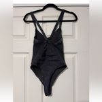Free People $50 FP Movement Good Karma Thong Bodysuit Washed Black Medium Large Photo 4