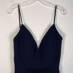 Mori Lee Madeline Gardner 21597 Blue Chiffon Open Back Plunge Neckline Dress 8 Photo 1