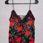 Blush Women's Black and Red Floral Print Silky Camisole Top size small Photo 1