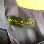 Donna Ricco  Navy Blue Special Occassion Maxi Dress Square Neckline Side Slit Photo 10