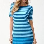Tommy Bahama Juan the Line Blue Striped Short Sleeve T-shirt Dress Photo 1