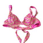 Raisin's  Full Moon Bikini Top Ribbed Underwire Striped Beige Pink S Photo 2