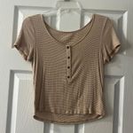 American Eagle Yellow and White Baby Tank Small Photo 0