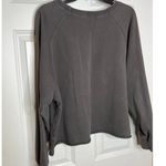 Natural Life ‎ Gray Sweatshirt Blue Gold Embroidery Large / XL Raw Hem Photo 2