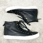 Rebecca Minkoff Size 8.5 Sandi Black Zipper Perforated Leather High Top Sneakers Photo 1