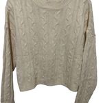 Zesica cream cable knit cropped sweater size medium Photo 0