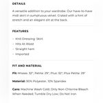 Talbots black velvet stretch midi skirt. Size Medium. NWT. Photo 3