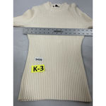 Womans Mac & Me Pullover Sweater Small Ivory Ribbed Knit Long Sleeve Mock Neck Photo 5