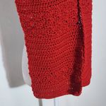 Red Crochet Knit Scarf and Hat Set NWT One Size Red Crochet Scarf with Hat Photo 3