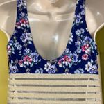 Nicole Miller Trim Torso One Piece Swimsuit Blue Floral Women’s Medium M Photo 6