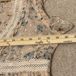 POL  Floral Babydoll Boho Blouse Size Small Top V Neck Pink Spring Lace Dainty Photo 6