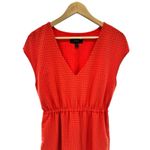 J.Crew Laser Cut Slit Midi Dress Size 8 Poppy Orange Pockets V Neck Work Office Photo 1