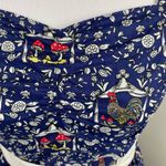 Unique Vintage  Navy Dakota Flare Whimsical Botanical Mushroom Dress Small Photo 5