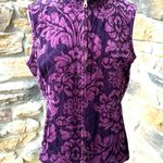 Charter Club  Purple Velour Sleeveless Vest Jacket Photo 3