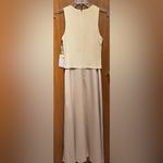 Patra Women’s Ivory with Silver& Gold GlitterTop Full Length Formal Evening Gown Tan Size 8 Photo 4