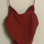 H & M Rust Strappy Tank Top Size Small New Ruched Camisole Earthy Festival Photo 0