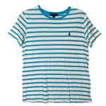 Ralph Lauren Shirt Womens Large Blue White Striped Crewneck Pony Tee Cotton Photo 8