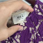 ECI  New York Purple Lace Sheath Midi Floral Dress Size 8 Photo 2