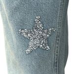 Nasty Gal Women's Blue Embellished Star Print Straight High Rise Denim Jeans 4 Photo 4
