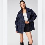 Free People  Denim Car Coat Size Medium Women’s Photo 3