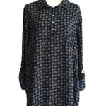 About A Girl Blue Lavender Floral Button Tab Sleeve Blouse Top Size XL NEW Photo 0