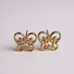 Gold Butterfly Stud Earrings Dainty Cute Everyday Photo 0