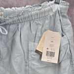 Wonderly  Blue Pullon Ruffle Linen Relaxed Pants Shorts Plus 2X Photo 5