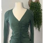 Anthropologie  Pilcro Ruched Top Hunter Green Soft Adjustable Size XS 0-2 Photo 3